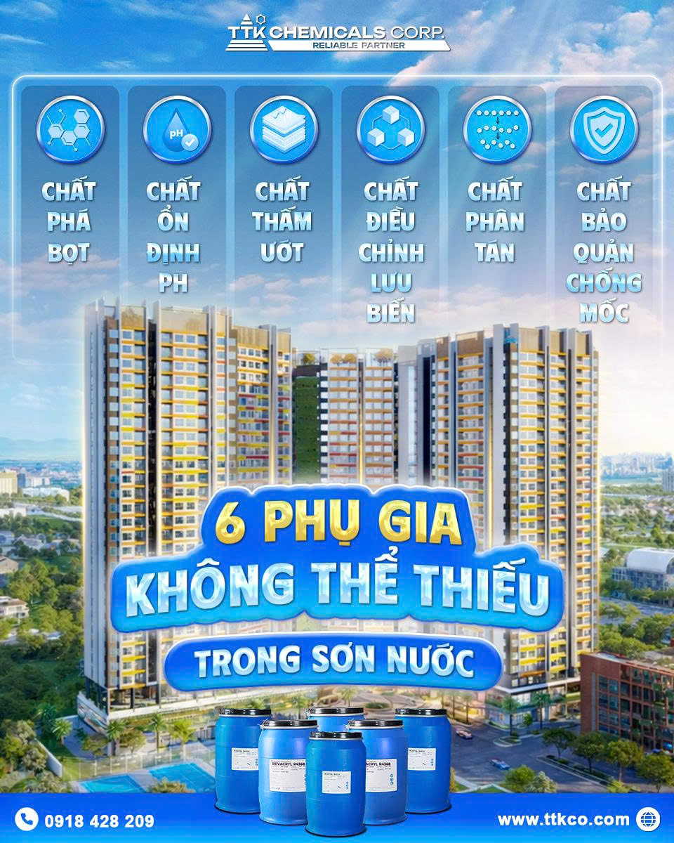 Các loại phụ gia sơn nước phổ biến trong sản xuất